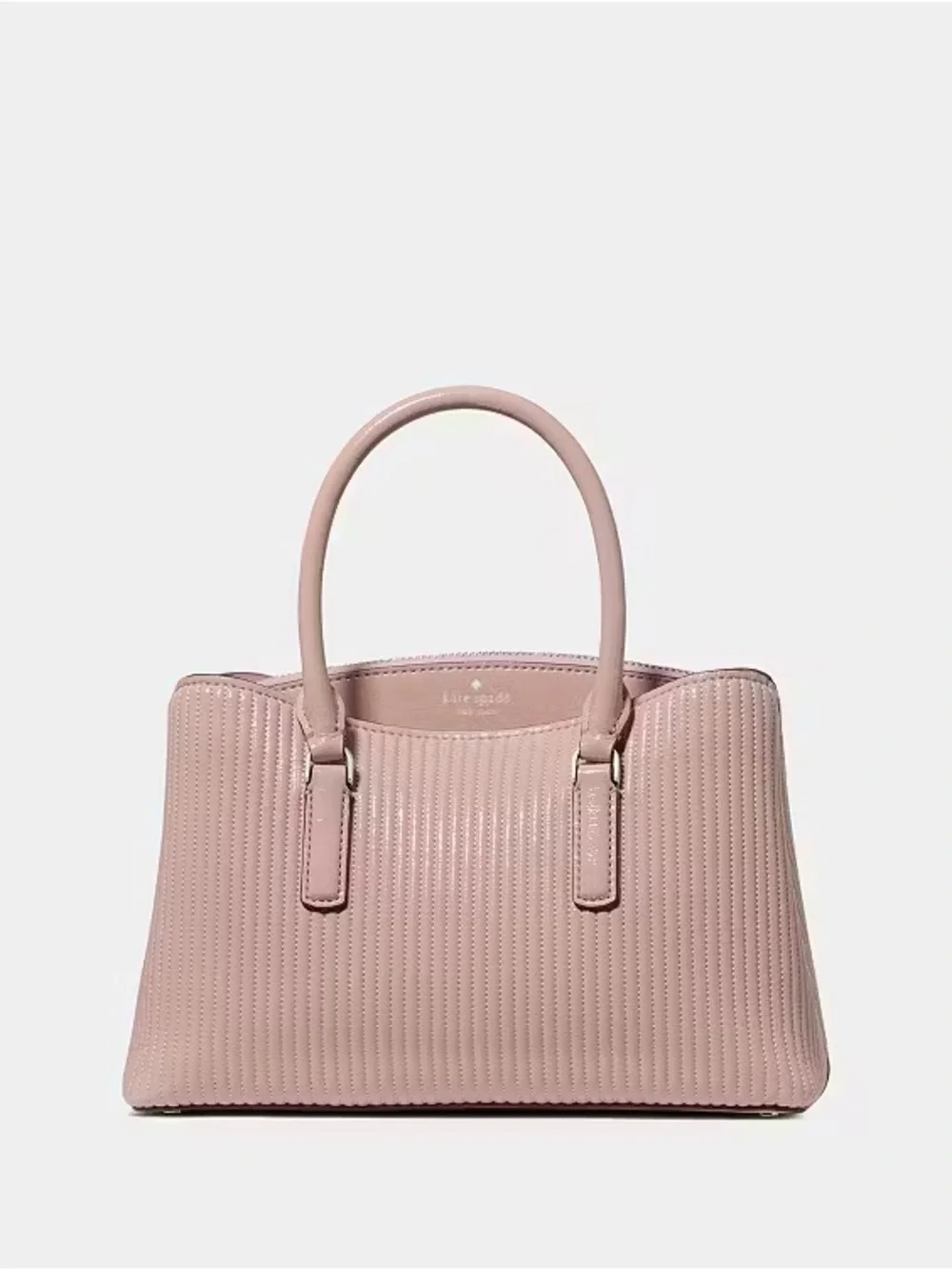 Kate Spade Thompson Street Shiny Quilted Small Satchel Bag, Rose Smoke Pink NWT